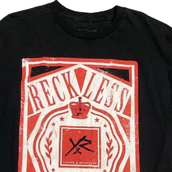 Young Reckless Mens L Black "Reckless Youth" Tshirt Graphic Print Short Sleeve - Picture 3 of 8